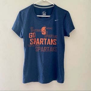 Spartans NIKE DRI-FIT Women's Size Medium Shirt Orange Blue